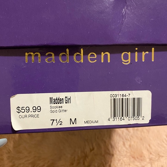 Gold Glitter Steve Madden Size 7 1/2. Never worn - Picture 2 of 7